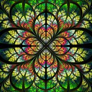 Symmetrical fractal pattern Collection - tree foliage N4