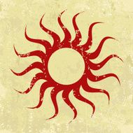 Abstract grunge background with sun Vector illustration