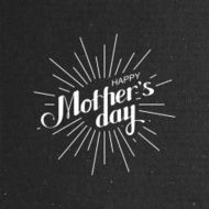 Happy Mothers Day retro label with light rays