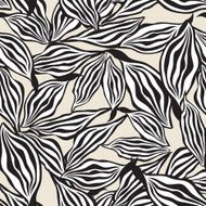 Abstract Black and White Leaves Ornamental Seamless Texture