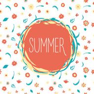 Summer flowers banner with a text