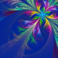 Diagonal symmetric multicolor fractal tracery Collection - frosty pattern N5