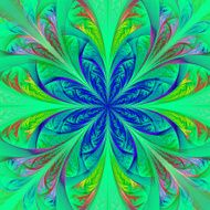 Beautiful multicolor fractal flower Computer generated graphics