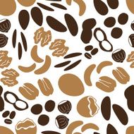 various nuts types brown seamless pattern eps10