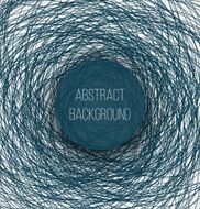 Abstract blue chaotic sketch lines background and circle banner with