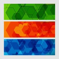 Set abstract modern pattern of hexagons circuits N6