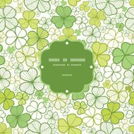 Clover line art frame seamless pattern background