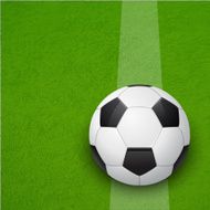 Soccer ball on the field Vector background