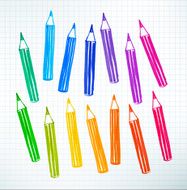 Felt pen drawing of colored pencils N2