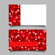 Business card with red mosaic pattern Vector EPS-10