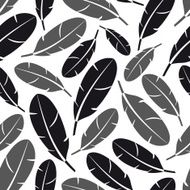 black and gray feathers seamless pattern eps10