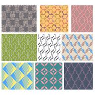 Set of 9 seamless geometric and line shape patterns set 3