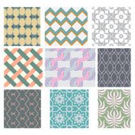 Set of 9 seamless geometric and line shape patterns set 2
