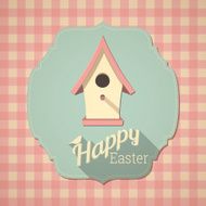 Easter card with birdhouse