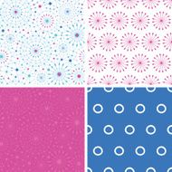 Vector blue abstract line art circles set of four matching
