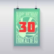 Vintage retro poster Happy birthday N2