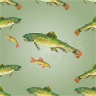Seamless texture brook trout predator vector