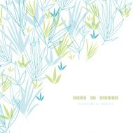 Blue bamboo branches corner seamless background