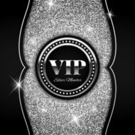 Silver VIP vector illustration on shiny glitter background N2