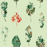 fingerprint pattern from the of leaves painted in watercolor N8
