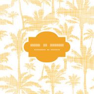 vector palm trees golden textile frame seamless pattern background N2