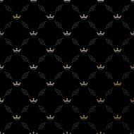 Seamless vector gold pattern with king crowns N5