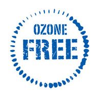 Blue vector circles grunge stamp OZONE FREE