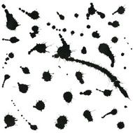 Set of various ink splatter