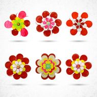 Decorative floral set flowers Made of paper layers N2
