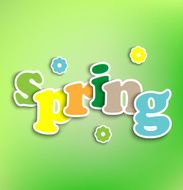 Spring colored background with the words