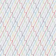 Traditional Japanese Embroidery Ornament with colorful arrow feathers Sashiko pattern N2