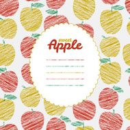Text frame Endless apple texture repeating fruit background Autumn backdrop