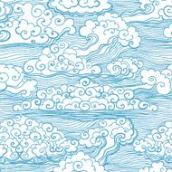 Seamless pattern with clouds Vector EPS 10 N2
