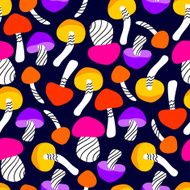 Seamless pattern with mushrooms N19