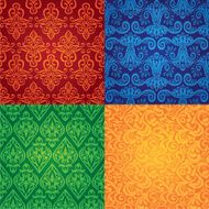 Set of vector vintage seamless patterns N3