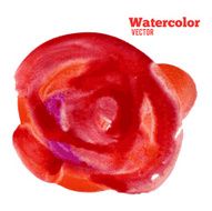 Vector abstract wet watercolor painted round spot scarlet red