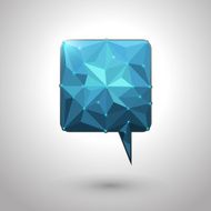 Abstract geometric speech bubble with triangular polygons