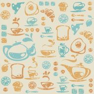 Seamless pattern with breakfast elements N2
