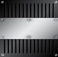 metallic label with grille rusty