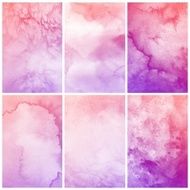Set of Colorful watercolor painting background