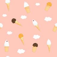 Seamless texture with ice cream