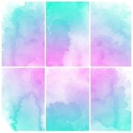 Set of Colorful water color painting background N5