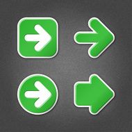 Green arrow sticker direction label sign internet icon noise texture