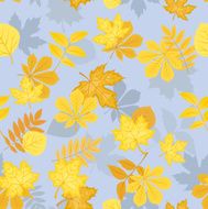 Seamless pattern with yellow autumn leaves Vector illustration