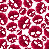 Red skulls seamless pattern geometric contemporary background