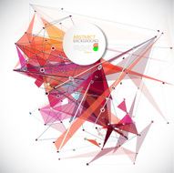Abstract futuristic mesh background lines and shapes with blank vector