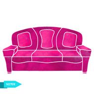 Watercolor pink modern sofa