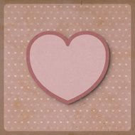 Heart love on retro background made from recycled paper craft