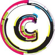 Colorful Grunge Font LETTER c
