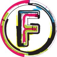 Colorful Grunge Font LETTER f N3